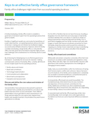 Keys to an Effective Family Office Governance Framework

